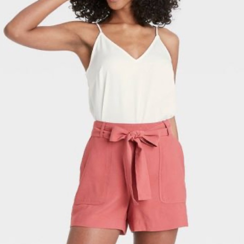 A New Day Paperbag Waisted Tie Front Shorts XS